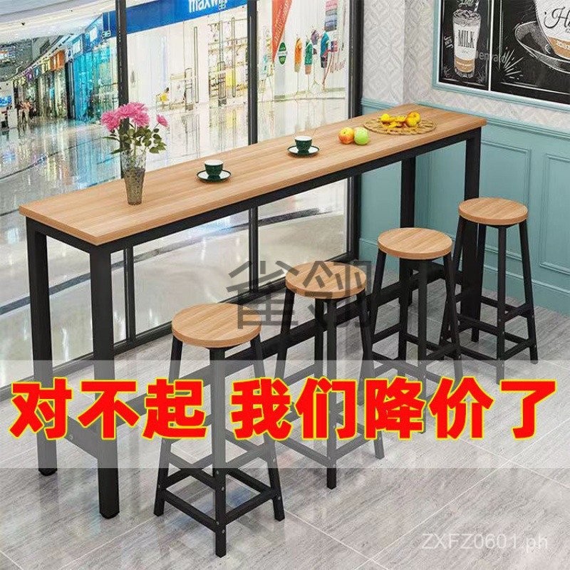 Que Ling Bar Table Milk Tea Shop High Table and Chair Set Commercial ...