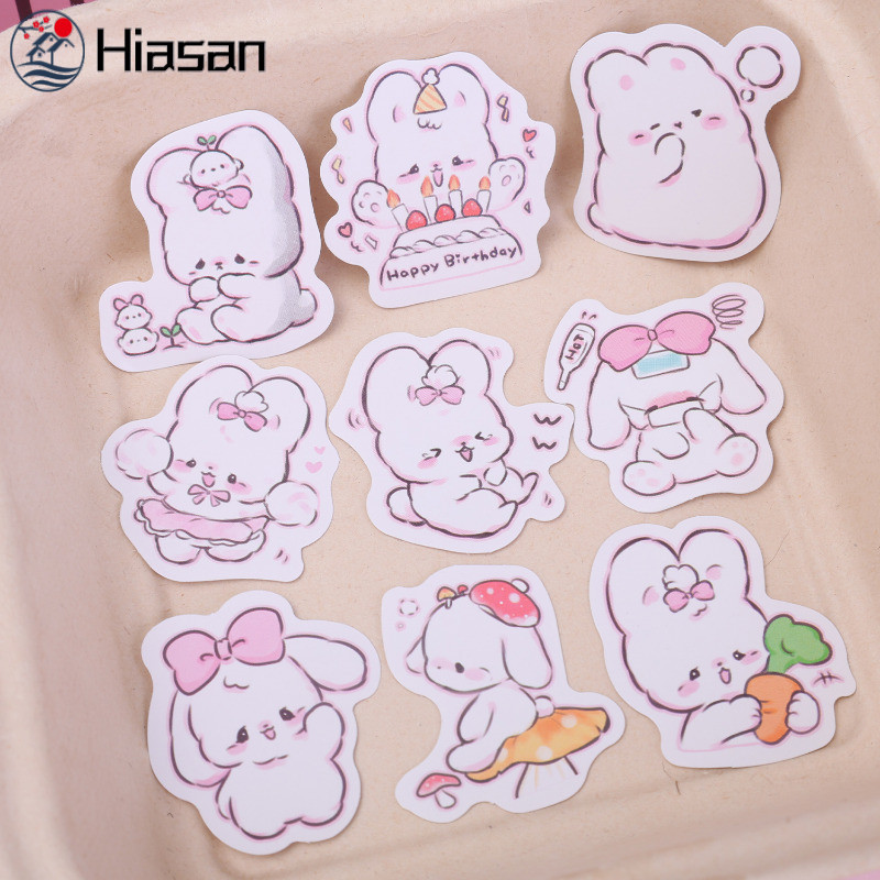 Cute Pink Rabbit Pasters - Decals For Laptop Scrapbook Suitcase ...