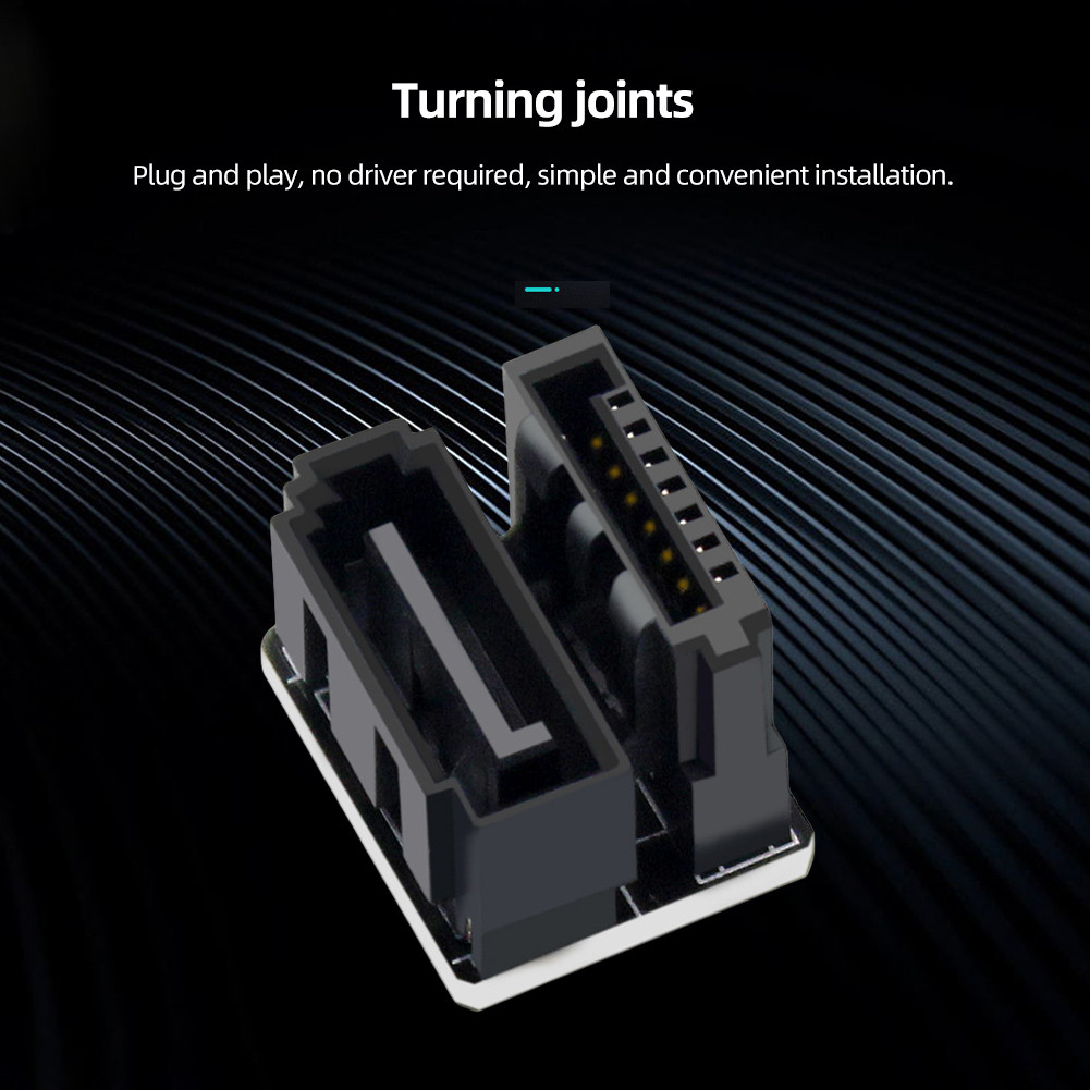SATA 7Pin Turning Connector Plug and Play 180 Degree Angled Steering ...