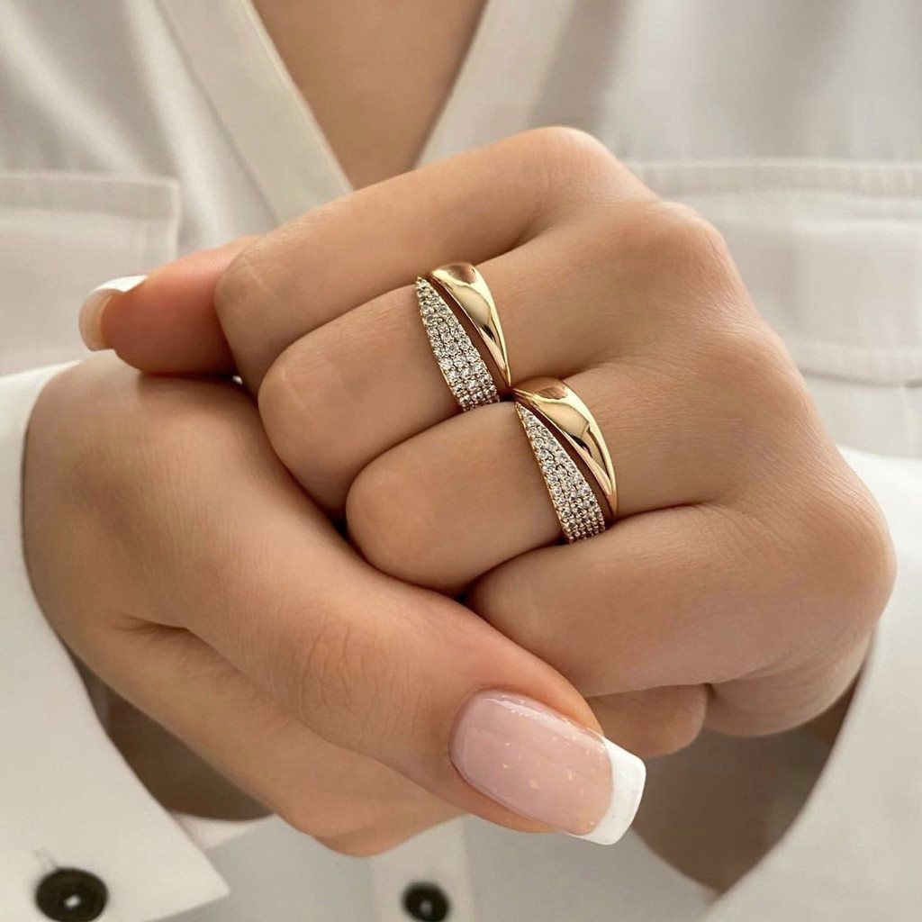 2024 Nwe Stainless Steel 18K Gold Plated Sun Rings for Women Natural ...