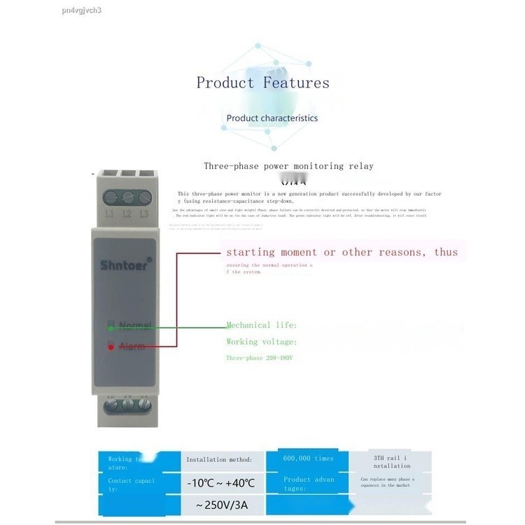Three-phase relay AC phase sequence protection phase failure protection ...
