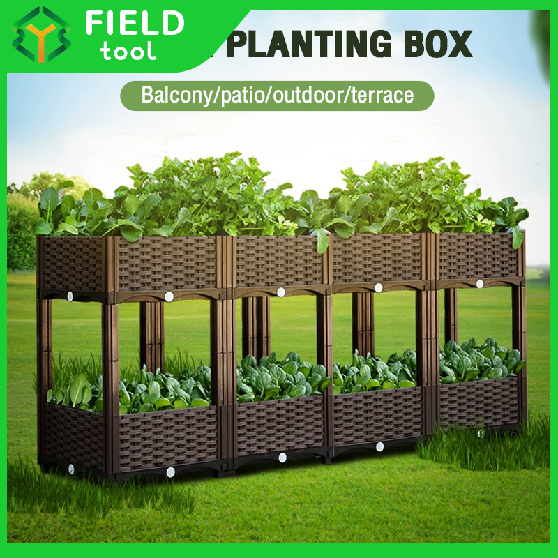 Enlarge the planting box, square plastic vegetable flower box, deepen ...