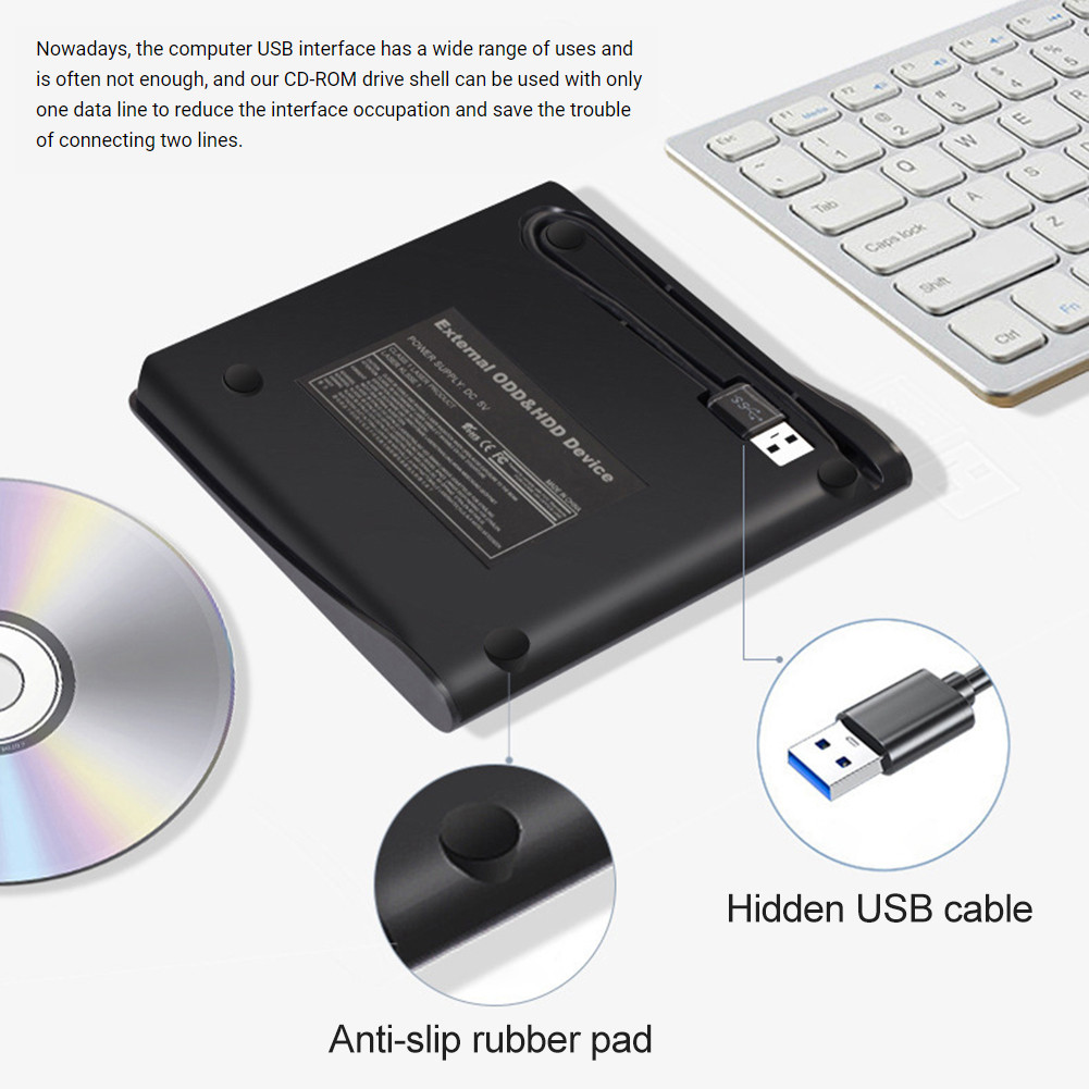 Iodool 【High Quality】 USB 3.0 SATA External DVD CDROM RW Player