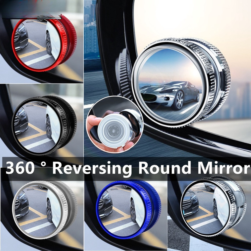 360° Suction Cup Reversing Small Round Mirror Automotive General Blind ...