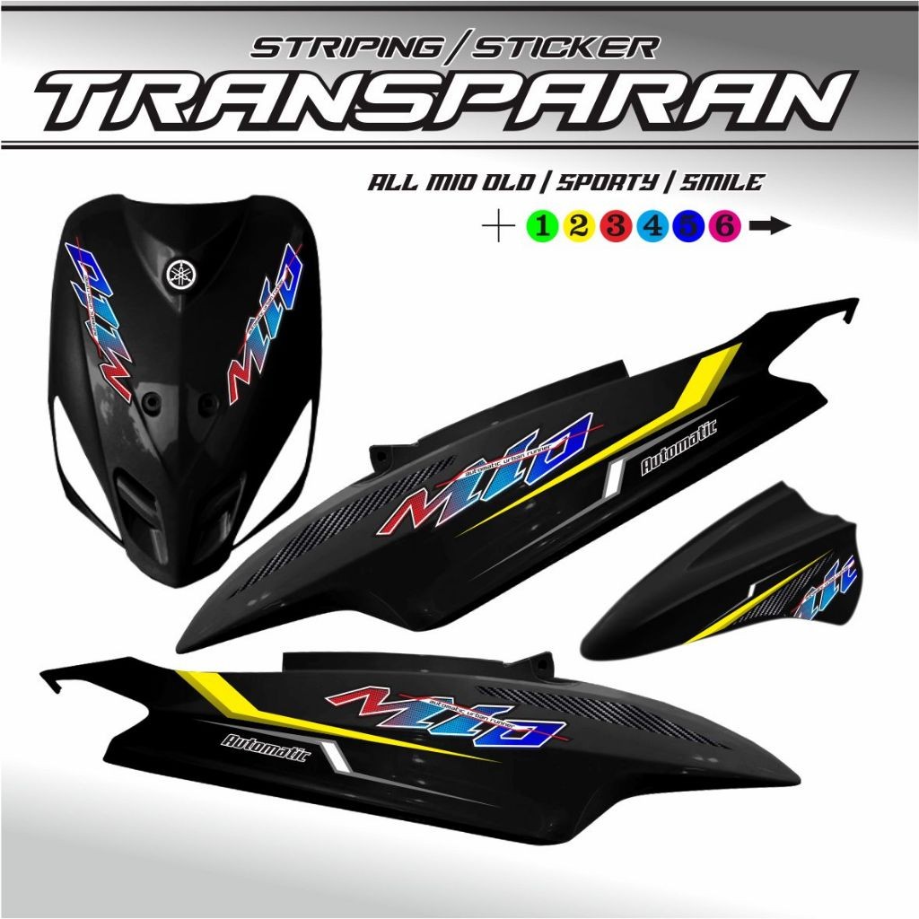 VARIATIONS OF ALL MIO OLD TRANSPARENT STRIPING STICKERS / MIO SPORTY ...