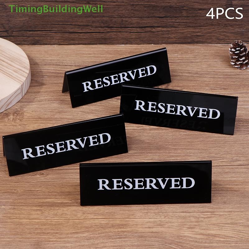 TBPH 4Pcs Acrylic Table Card Sign Hotel Restaurant Reserved Table Signs ...
