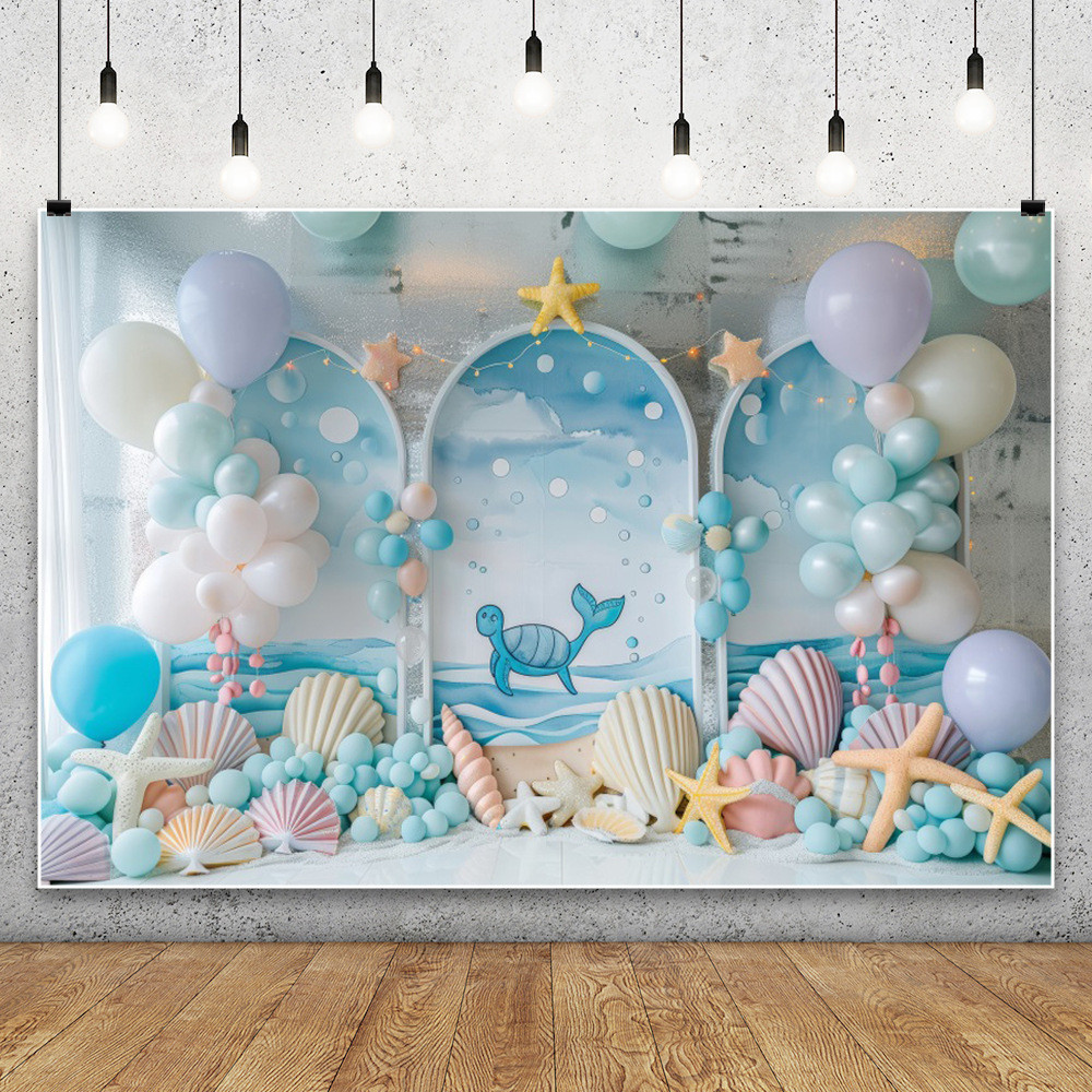 Princess Mermaid Under The Sea Backdrop Kids Children Boy Girl Cake ...