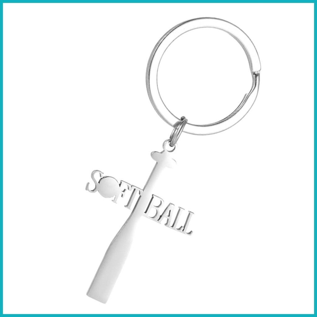 Baseball Bat Key Ring Stainless Steel Bag Pendant Baseball Keychain ...