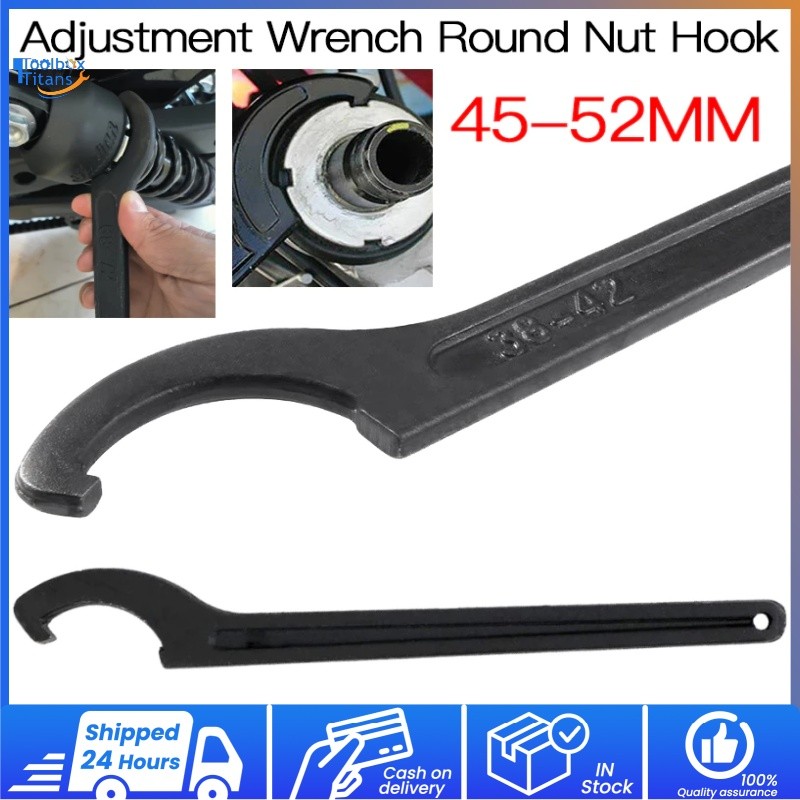 45-52mm Crescent Hook Head Round Nut Spanner Hand Tool Stainless Steel ...