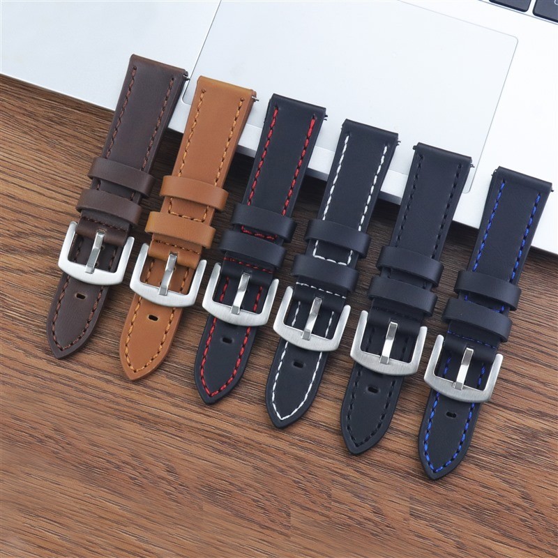 Quick Release Genuine Leather Bracelet 18mm 20mm 22mm 24mm Universal ...