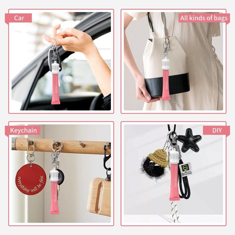 {Beauty & Fashion} Portable Lip Gloss Keychain Caps Silicone Lid Holder ...