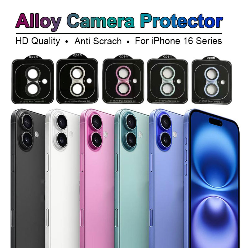 For iPhone 16 Pro Max 15 Plus 14 13 Mini Rear Camera Lens Metal ...