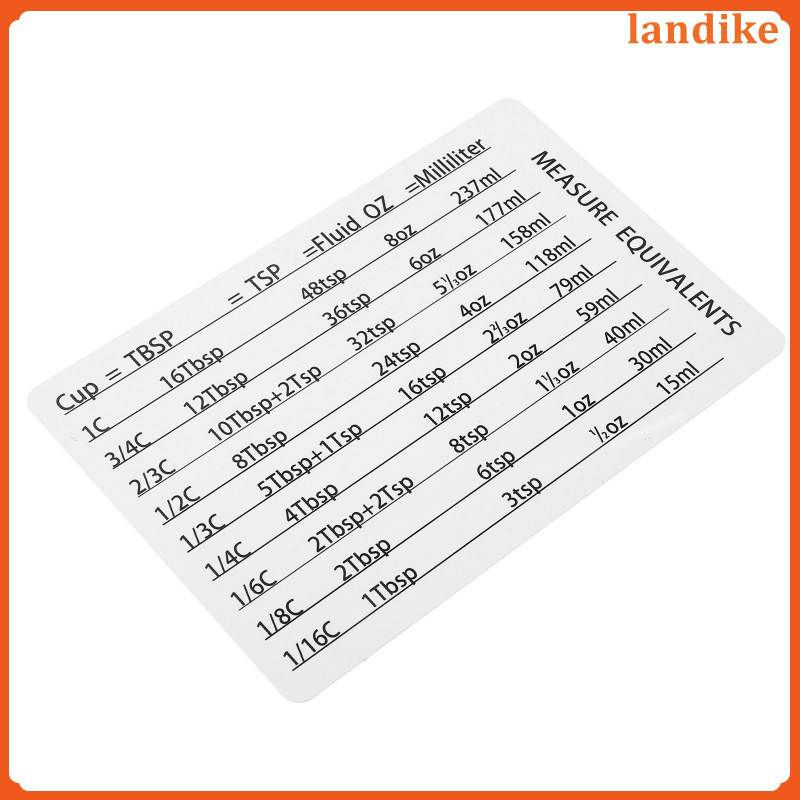Scale Comparison Table Magnet Tool Kitchen Conversion Chart Magnetic ...