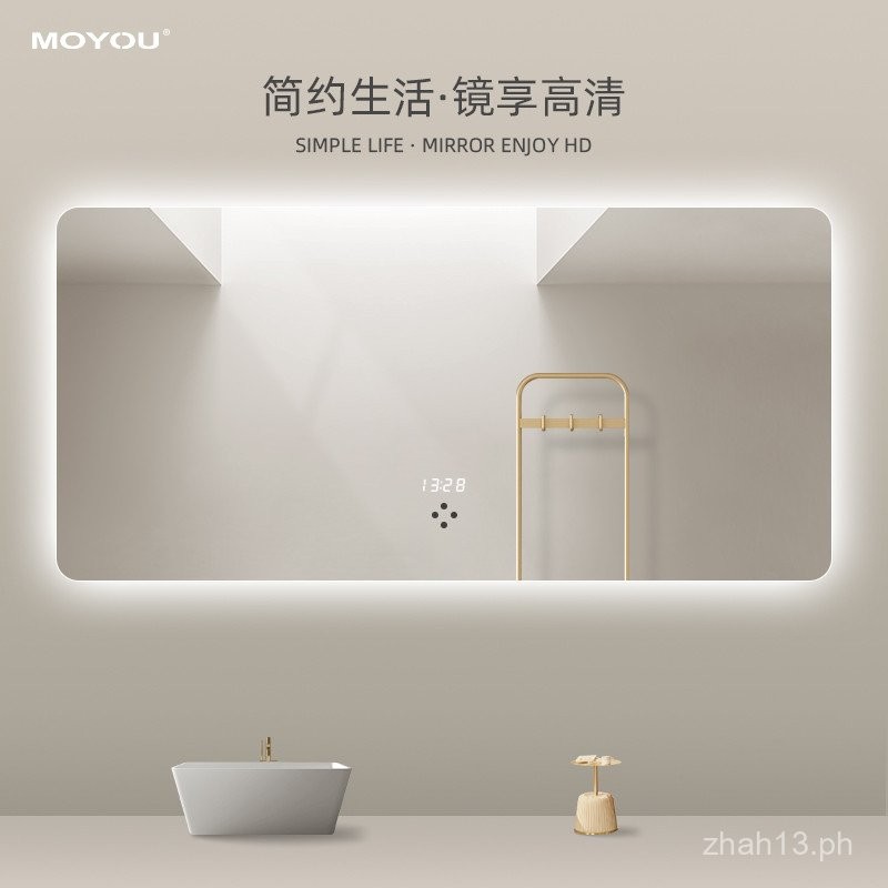 Smart Bathroom Mirror Stand led Lighted Bathroom Washroom Touch Screen ...