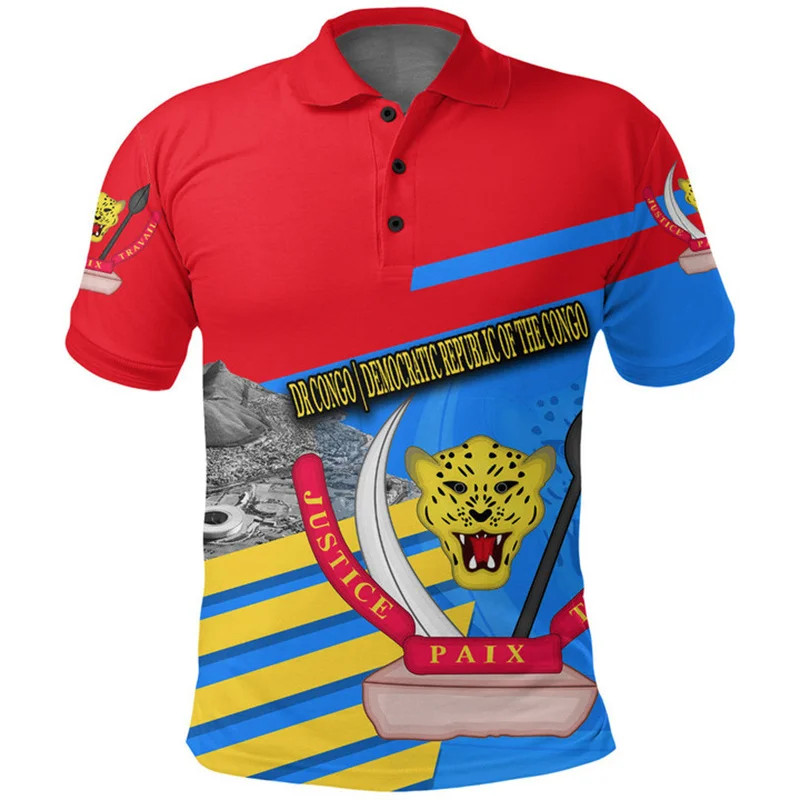 Personalized Republique du Congo Polo Shirt Coat Of Arms African Pattern LT15 main image 0