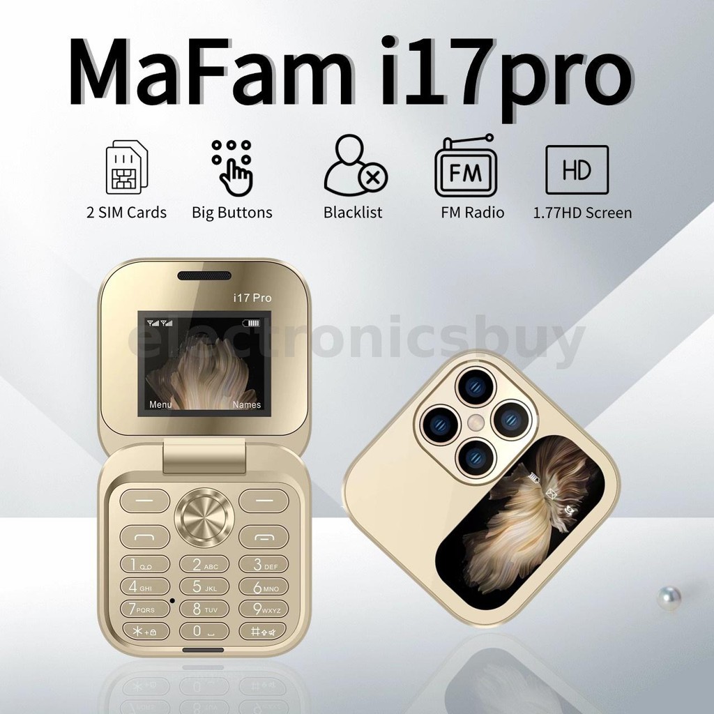 MaFam i17 Pro Mini 2G GSM 1.77" Dual SIM 1000mAh FM Radio Large Button