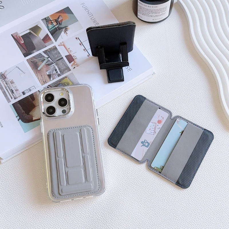 Magnetic Card Holder Wallet Stand for iPhone Android Back Cover Bag ...