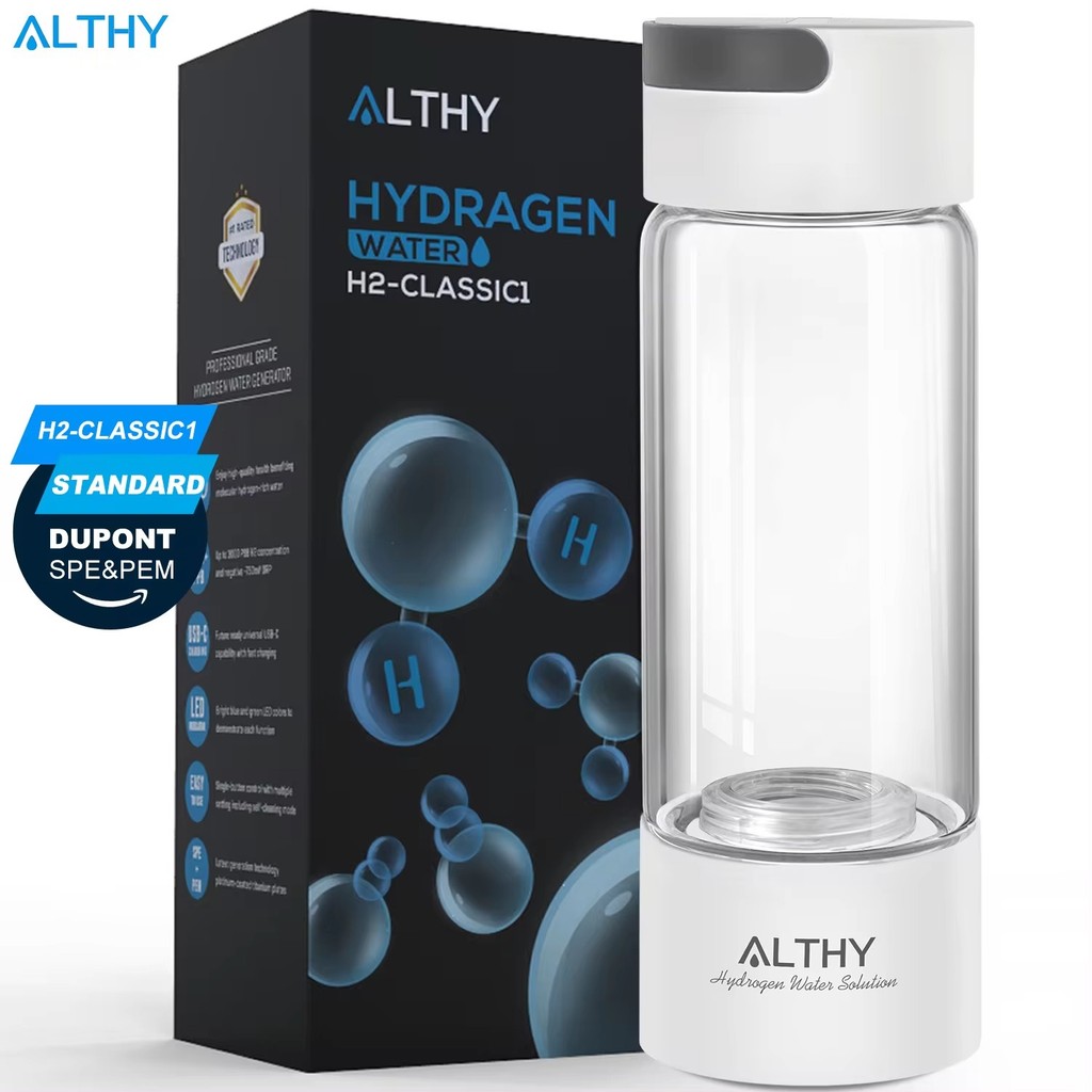 ALTHY H2-Classic 1 Hydrogen Water Generator Bottle - Tritan/Glass Cup ...