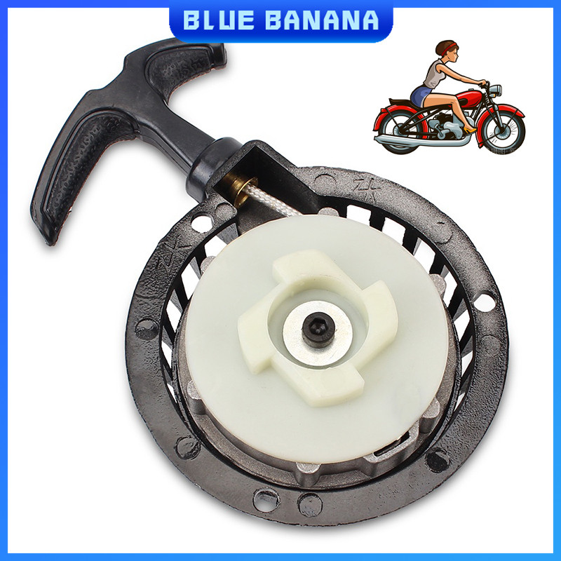 GOOFIT Blau Ziehen Kickstarte Zubehör Starten Launcher Seilzugstarter Aluminium Ersatz Für 2-Takt 40-6 44-6 47cc 49cc Pocketbike Dirtbike Mini ATV Moto Quad Go Kart