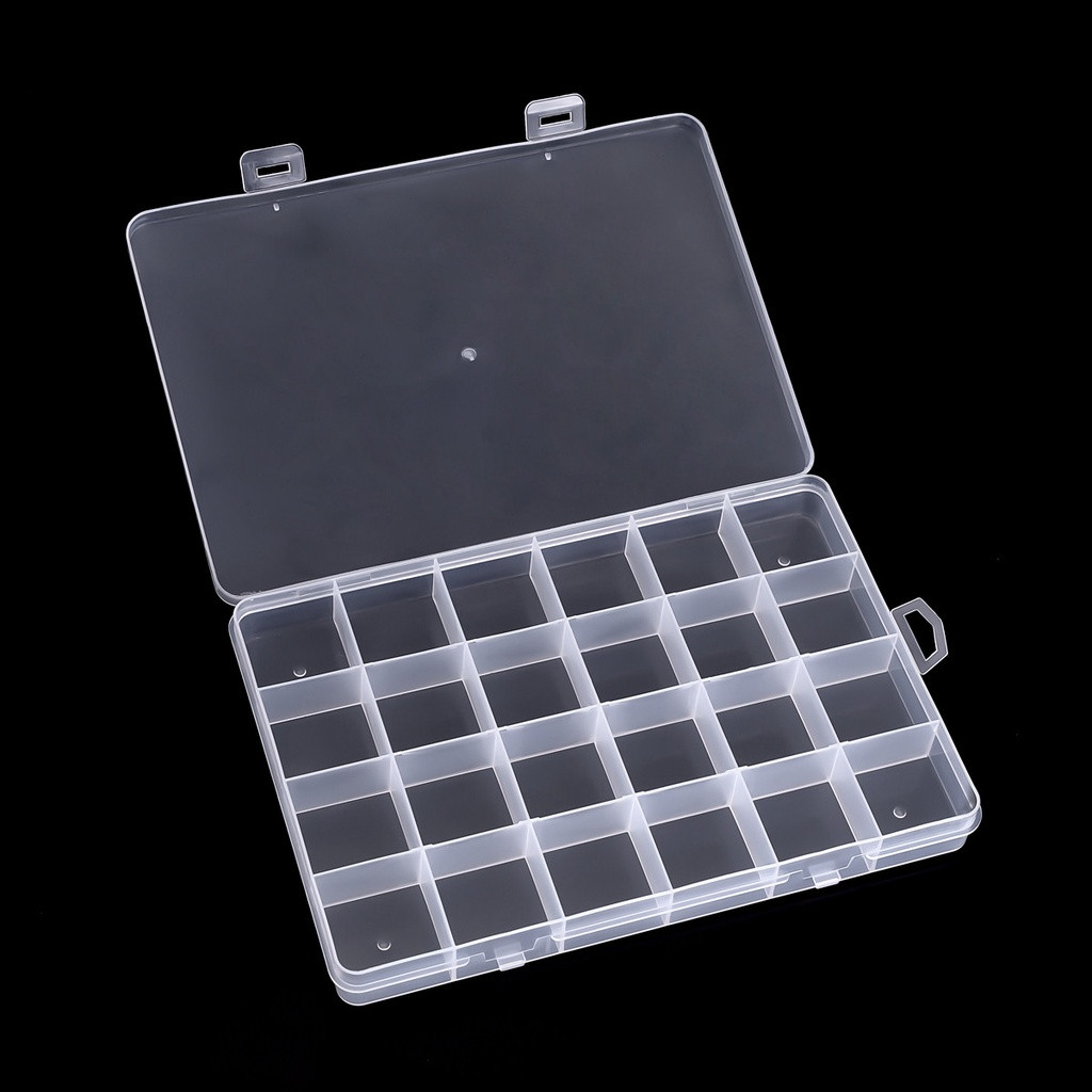 24 Grid Storage Box Transparent Plastic PP Box DIY Nail Accessories ...
