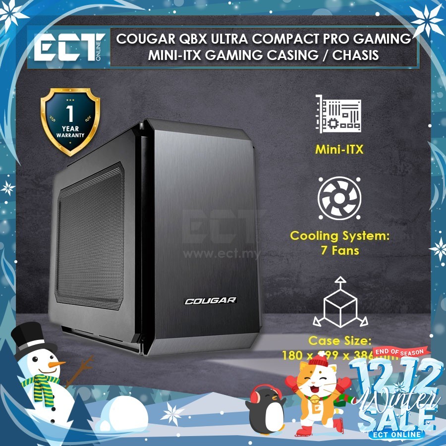 Cougar QBX Ultra Compact Pro Gaming Mini-ITX Gaming Casing / Chasis ...