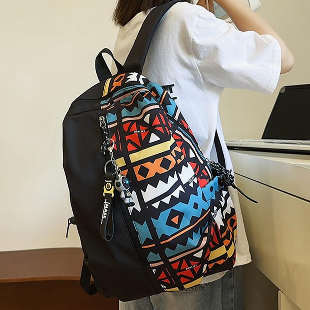 Streetwear Backpack Men's & Women's Large Capacity Graffiti Design For ...