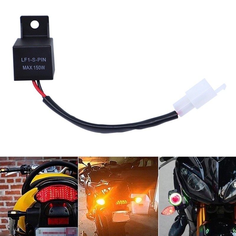 DC 12V 2 Pin Adjustable Electronic Flasher Relay For Motorcycle Led 