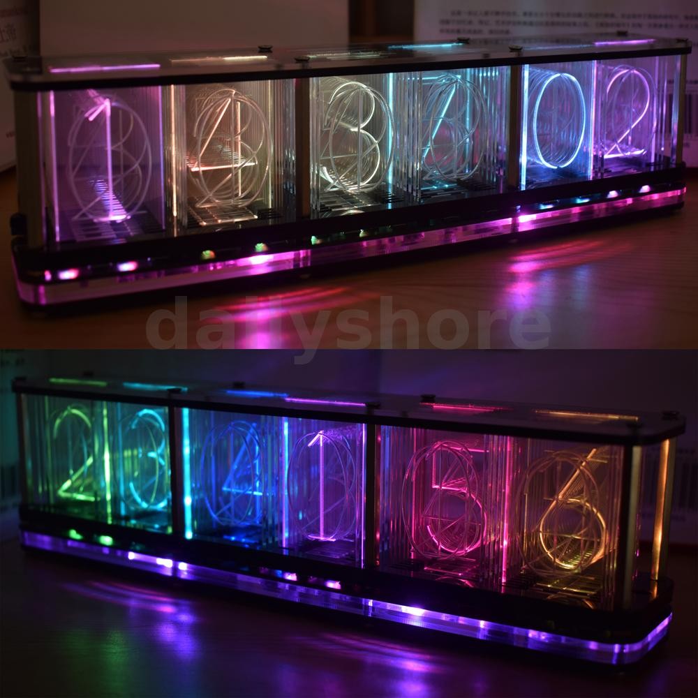 Geekcreit? DIY Aurora LED Colorful Light Cube Chromatography Glass Clock Kit