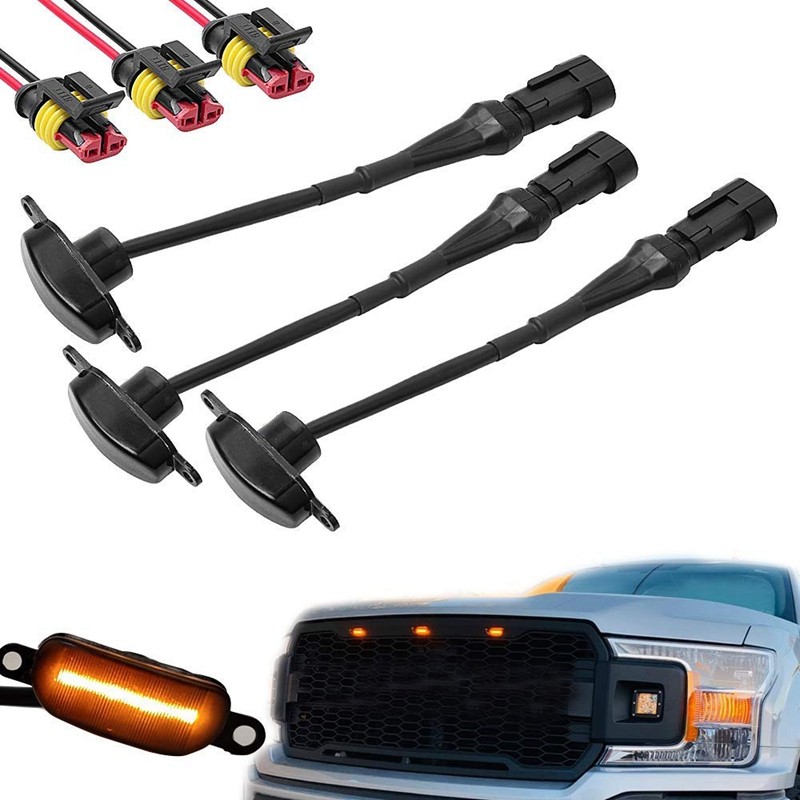 pp-3-pcs-external-amber-led-lights-decoration-led-front-grille-lights