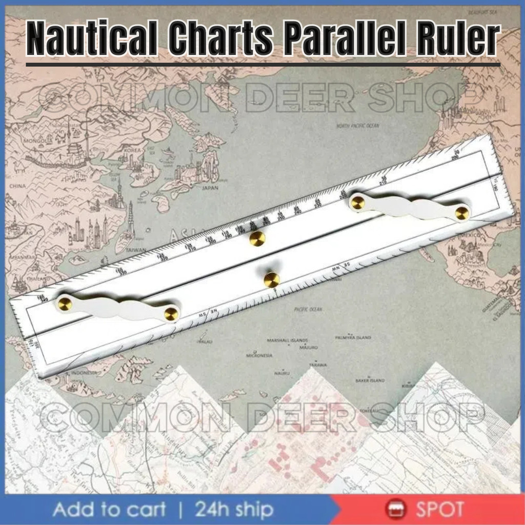[24H SHIP] 18inch/450mm Parallel Ruler Marine Ruler Nautical Chart ...