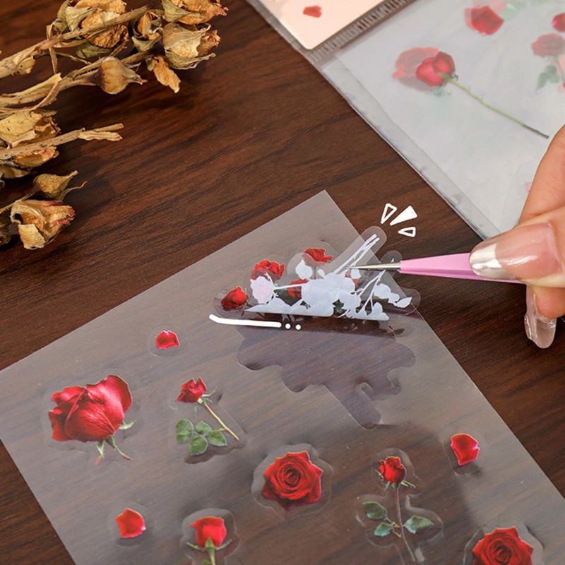 6 Sheets Vintage Cute Natural Flowers Series PET Stickers Diary Deco ...