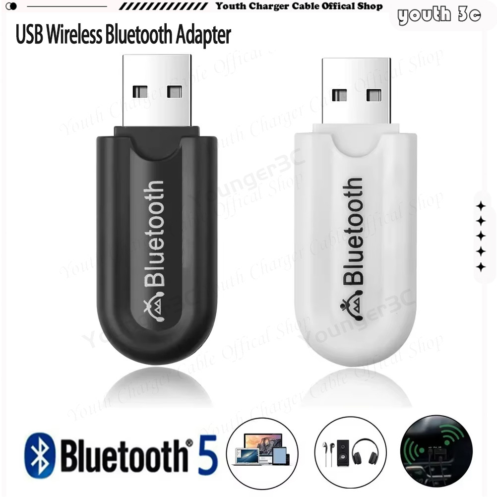 3.5mm Bluetooth adapter, Bluetooth 5.0 music wireless receiver, USB ...