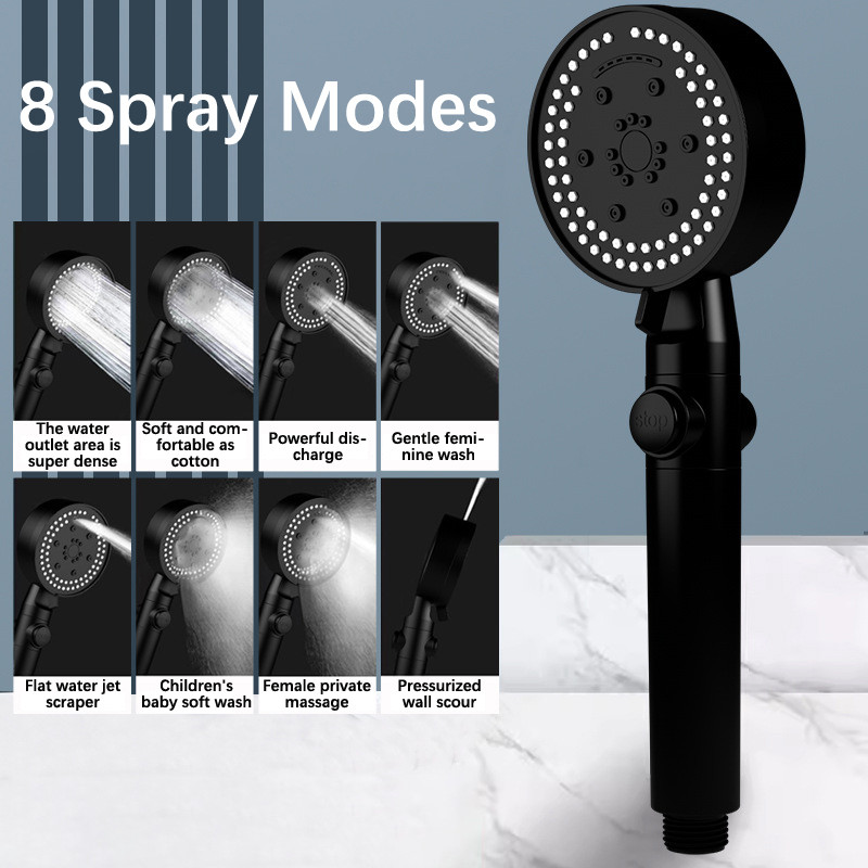 [PANDAB] Shower Head High Pressure Bathroom Shower Head With 8 Modes