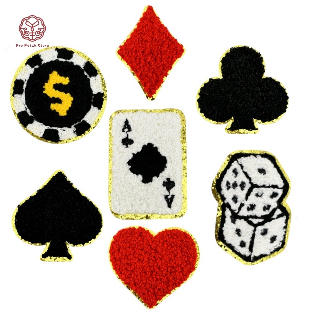 Pro Patch Store Poker Spade Block Series Diy Embroidery Patches For 