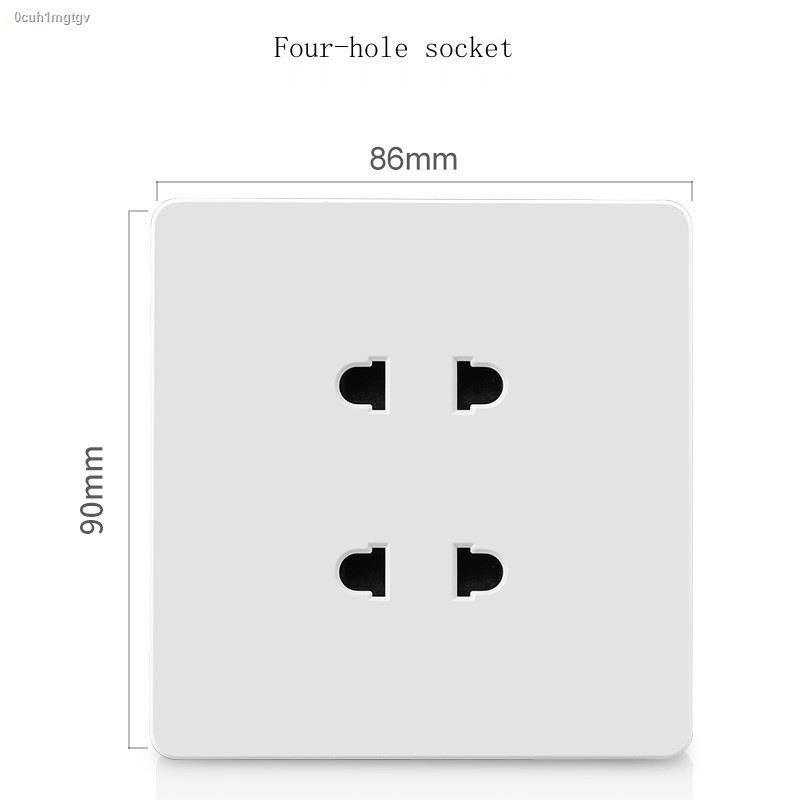 Four-hole socket 86 type switch socket concealed two-two plug-in two ...