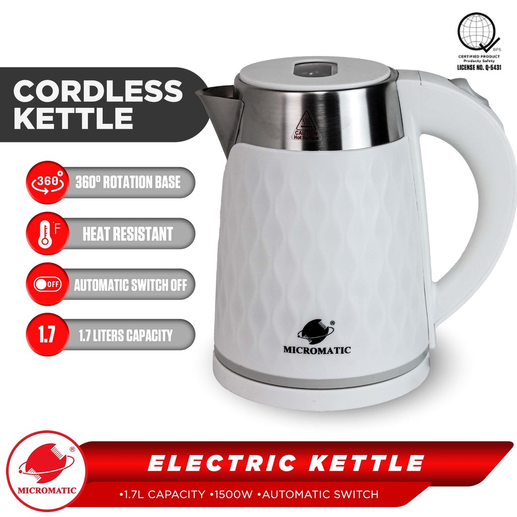 Cordless White Stainless Steel Kettle HADEN Dorset L (7 Cup