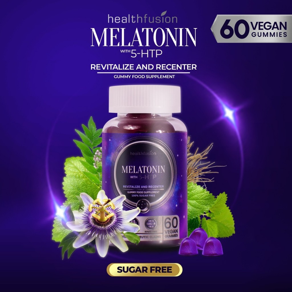 [BOTTLE] Health Fusion MELATONIN with 5-HTP 3MG 60 Vegan Sugar-Free ...