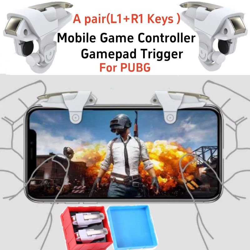 Trigger Mobile Controller L1 R1 Per PUBG E COD, Joystick Per Cellulari IOS E Android, Bianco