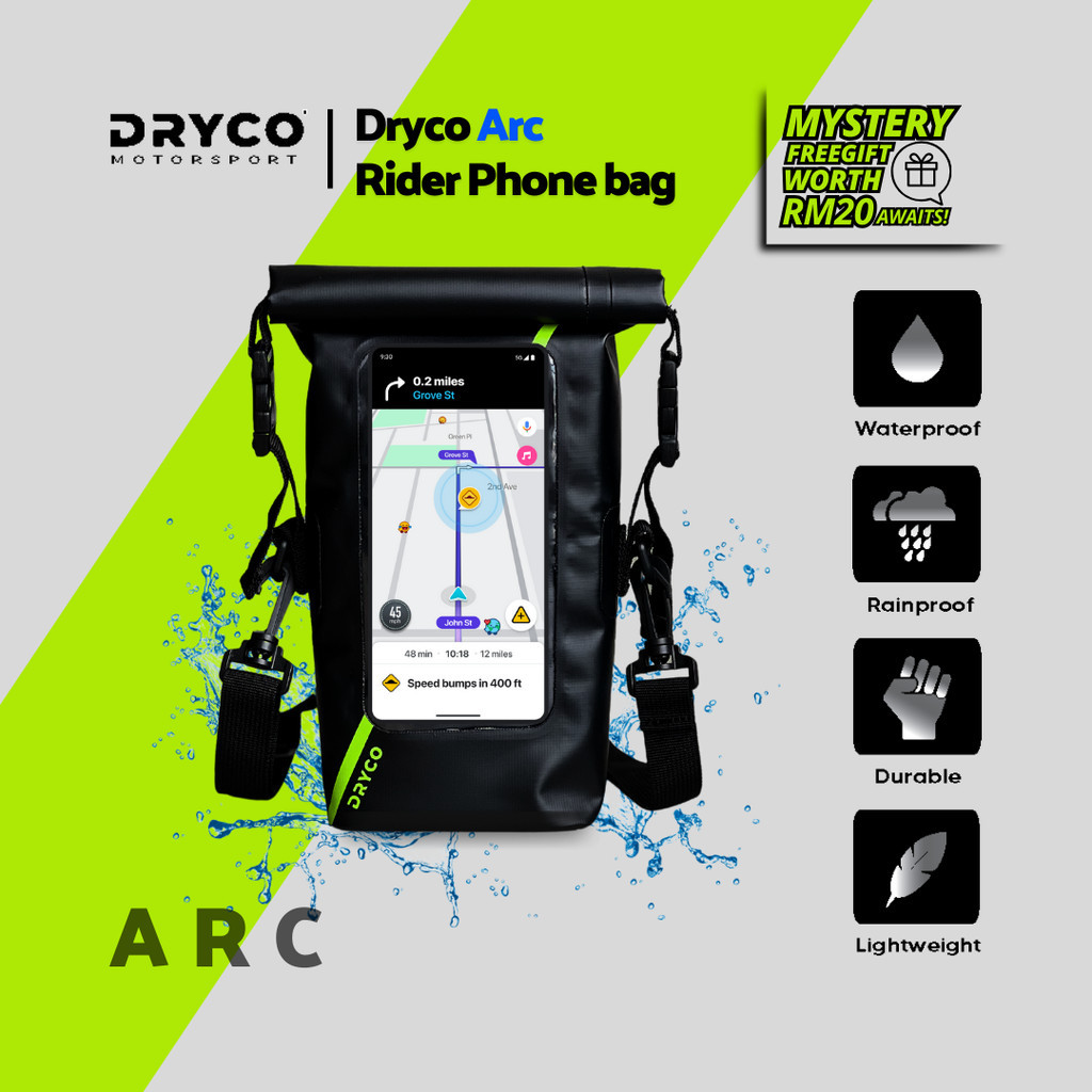 Dryco Arc - Rider Phone bag ( Waterproof Backpack Motorcycle Riding ...