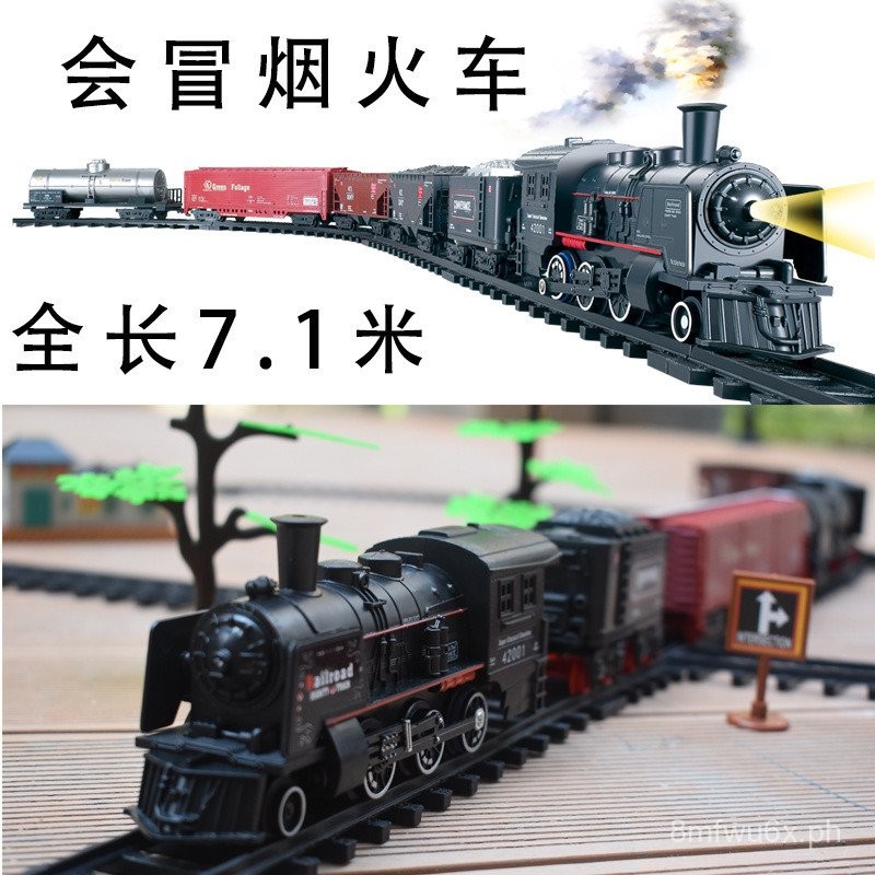 Children's Simulation Steam Alloy Small Train High-Speed Rail Complex ...