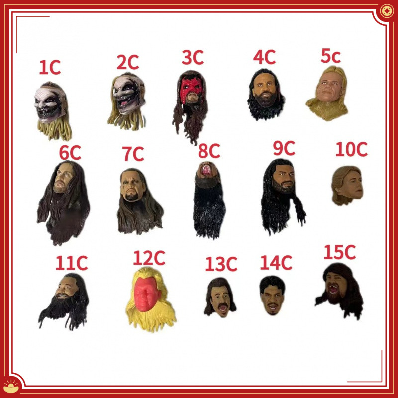Wwe Wrestler figure Head Carving Accessories 6-7 Inches Movable ...