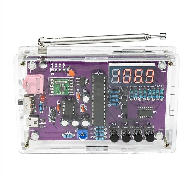 DIY FM Radio Electronic Kit Adjustable Frequency 87-108MHz Digital Display DIY Soldering Project Practice Solder RDA5807S