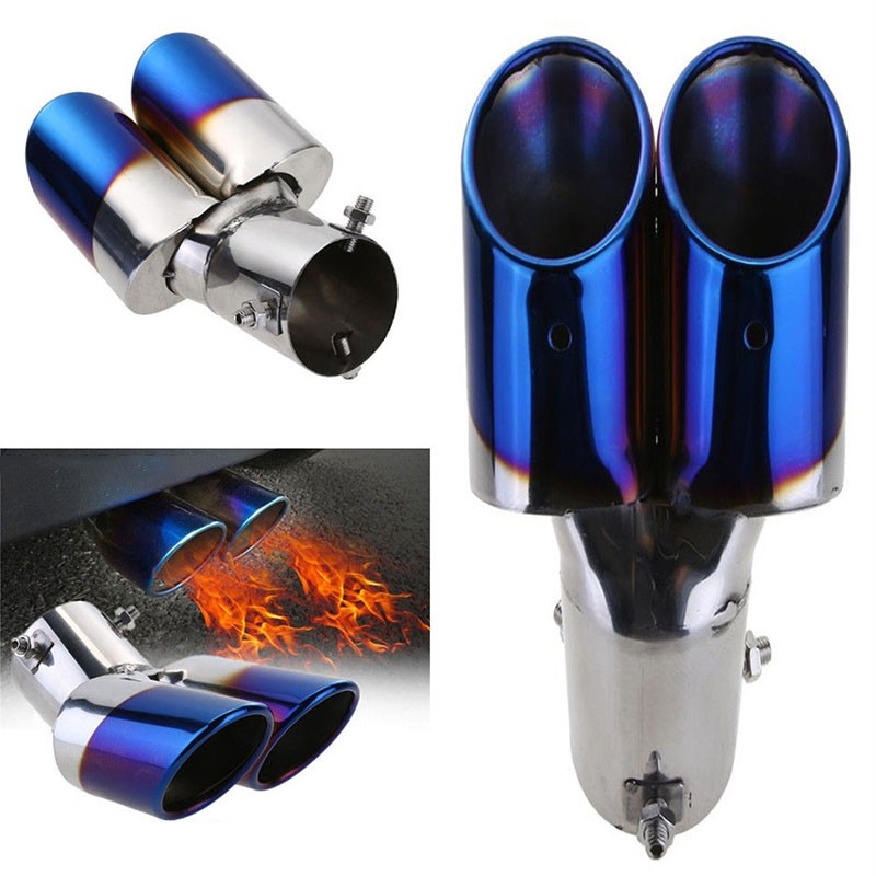 SUPER| Stainless Steel Car Rear Dual Exhaust Pipe Tail Muffler Tip ...