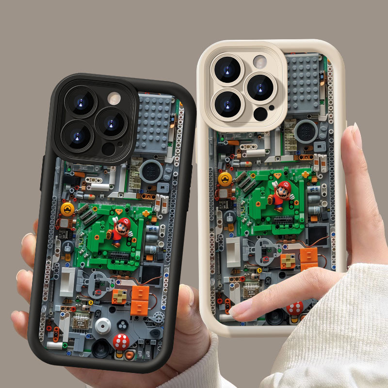 Funny Mario Building Blocks Fashion Soft Casing for IPhone 11 12 13 14 ...