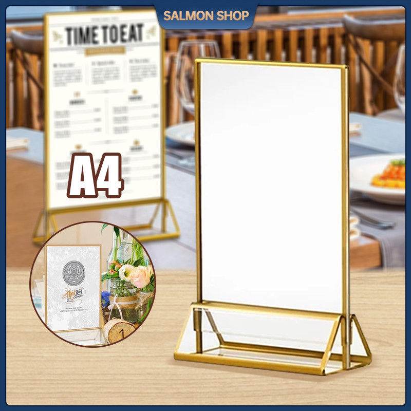 A4 Acrylic Table Sign Holders T Shape Table Menu Display Stand Picture ...