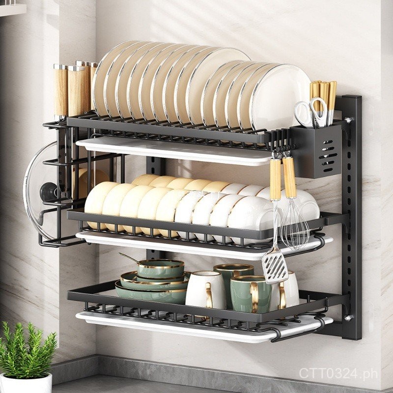 No-Drill Bowl Rack, Multi-Layer Draining Rack, Storage Rack, Multi ...