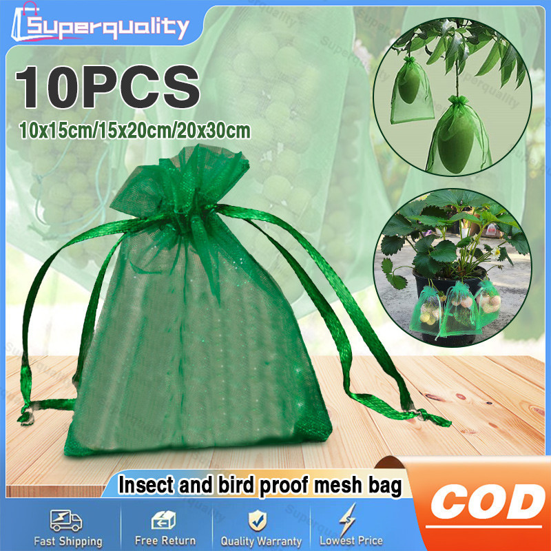 10PCS Nylon Insect Proof Mesh Bag Fruit Protection Net Bags With ...