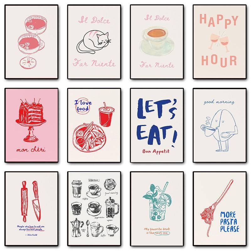 Wall Art to Beautify Your Dining Room: Retro Trendy Kitchen Food Quotes ...