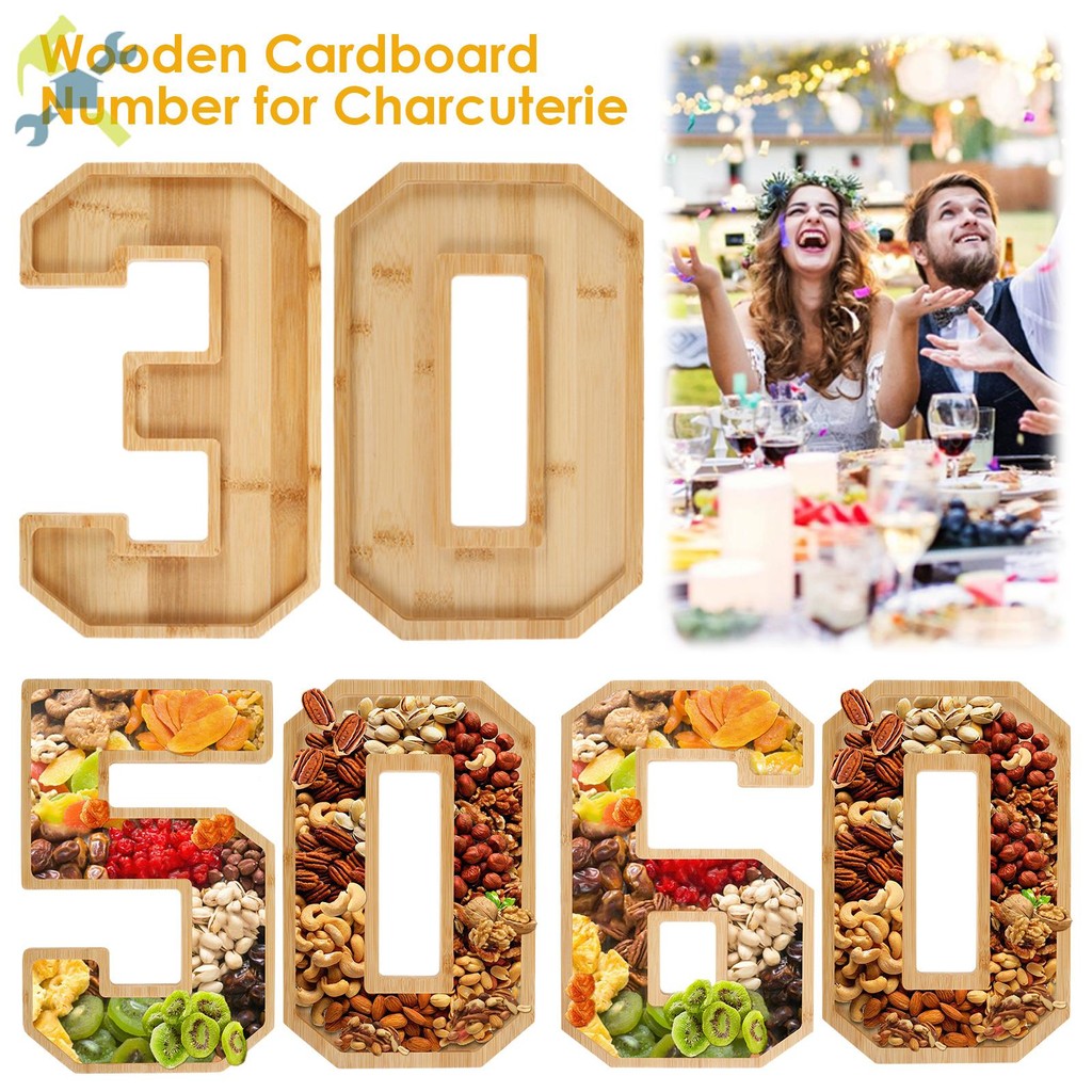 Charcuterie Number Board Wood Cardboard Number Tray Fillable Number ...