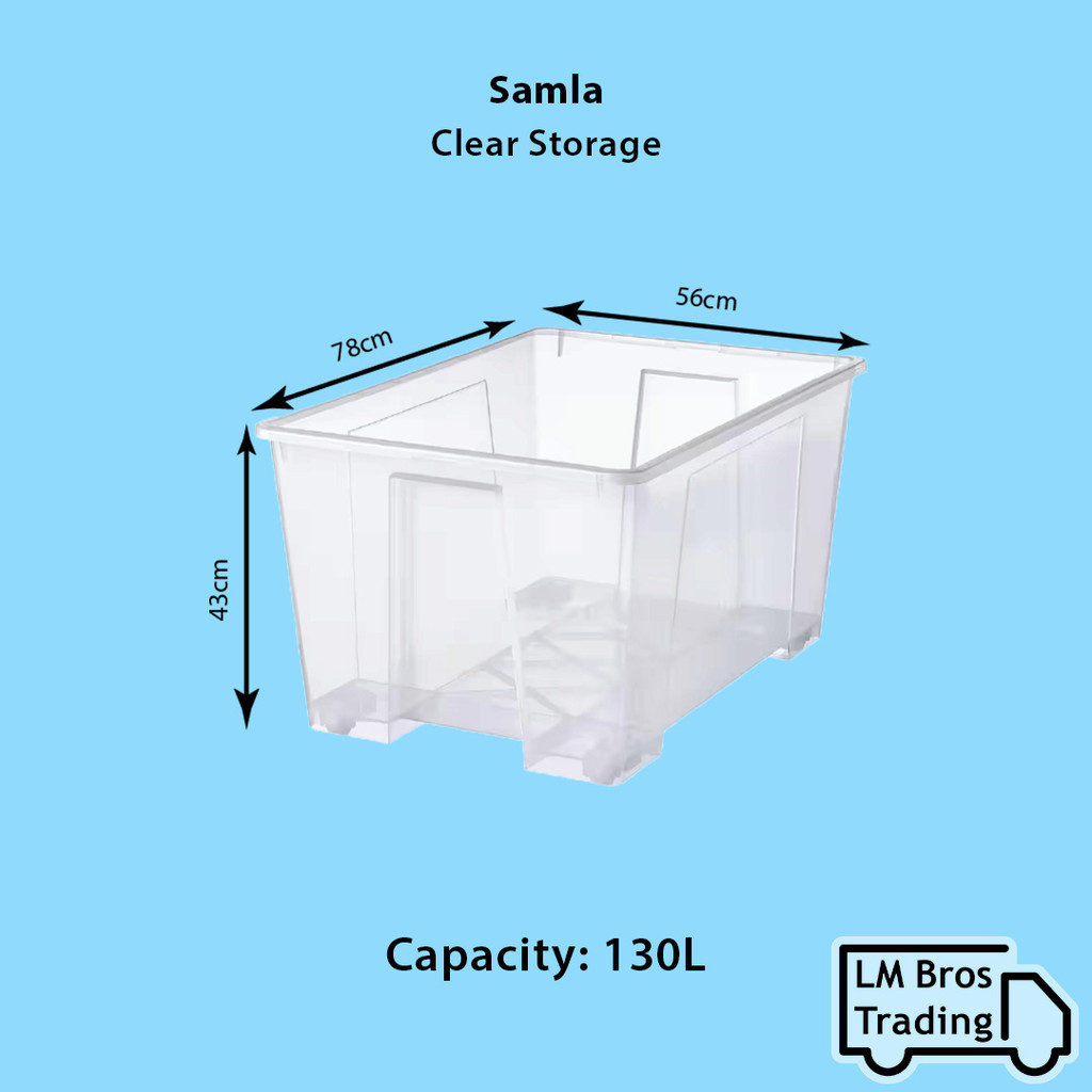 Samla Clear Storage Box 55L & 130L For Multiple Order | Shopee Philippines